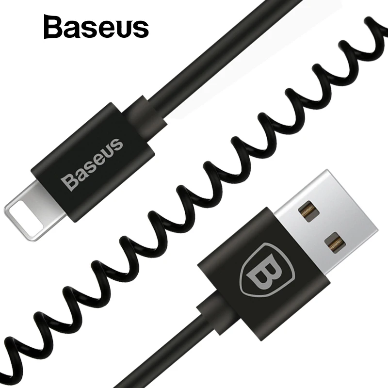 Baseus Flexible Cable USB para iPhone Xs Max XR Xs 8 Pin a Cable USB para iPhone 7X8 coche retráctil de Cable de carga