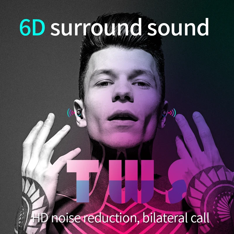 Мини TWS Bluetooth 5 0 наушники 3D настоящие Беспроводные стереонаушники с