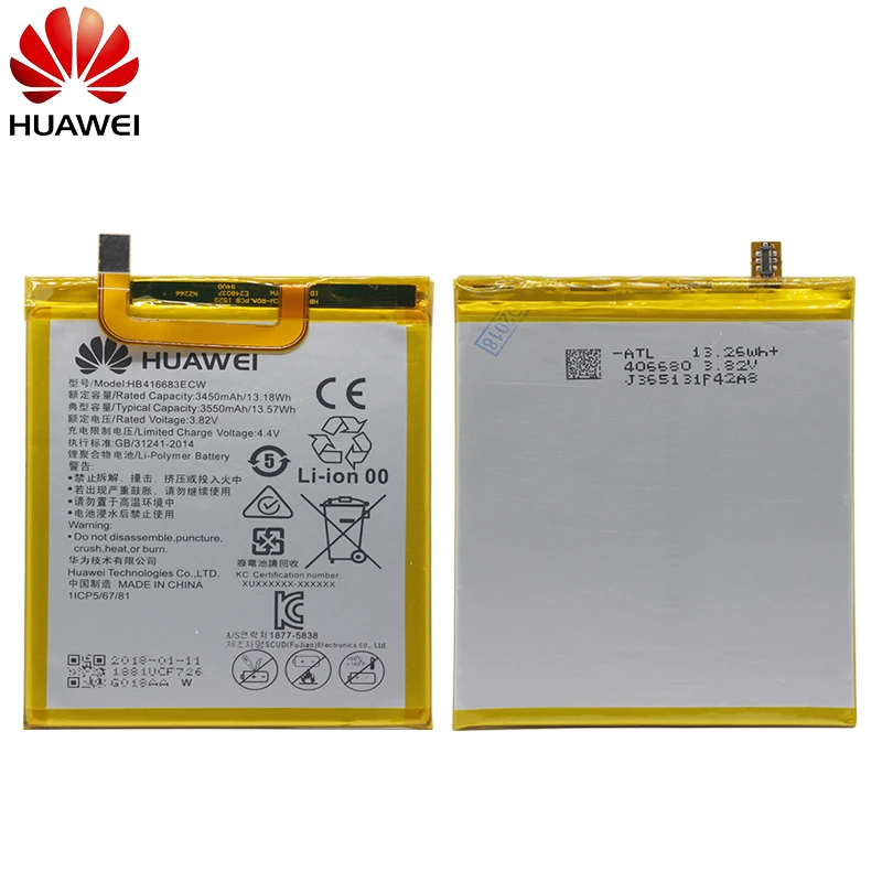Hua Wei Original Phone Battery HB416683ECW for Huawei Nexus 6P H1511 H1512 3450mAh Original Replacement Battery Free Tools