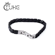 Модный квадратный керамический женский браслет из нержавеющей стали, никогда не выцветает, розовый, черный, синий, белый, браслеты для женщин, модное ювелирное изделие