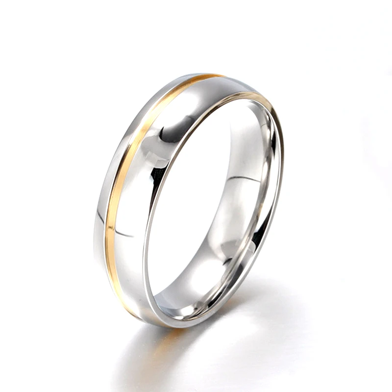 6 мм парные кольца из нержавеющей стали серебряного цвета свадебные хрустальные кольца для влюбленных Романтические элегантные вечерние ювелирные изделия для помолвки - Цвет основного камня: Men
