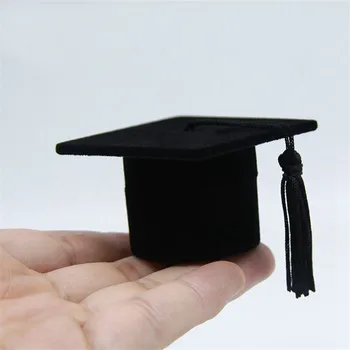 

Ring box school doctor's hat gift box jewelry wedding couple rings jewelry boxes college graduation gift delicate best wishes
