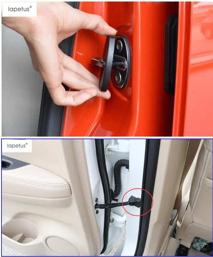 

Accessories For Nissan Qashqai J11 Rogue X-trail 2014 - 2019 Inside Door Arm Stop Rust Waterproof + Door Lock Protector Cover