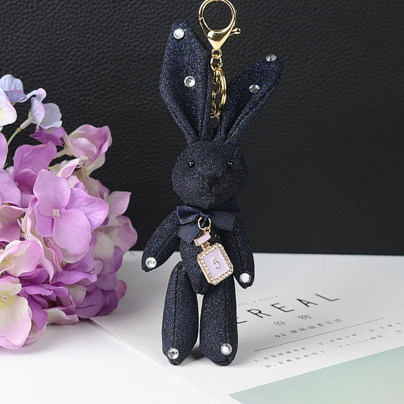 19cm Glitter Rivets, matte, diamonds, long ears Rabbit Doll Baby Soft Plush Stuffed&Plush Animal keychain toys