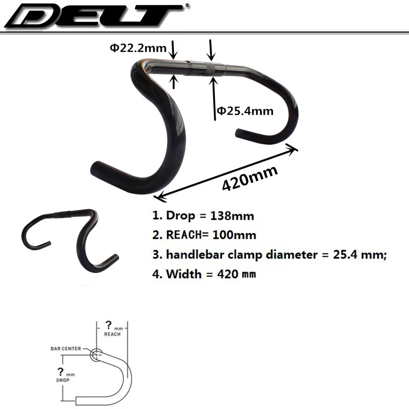 Фиксированная передача велосипед дорожный велосипед Руль велосипеда велик 25,4*22,2*420 мм тормозные рычаги корпус изгиб изогнутый велосипедный руль баров сплав черный
