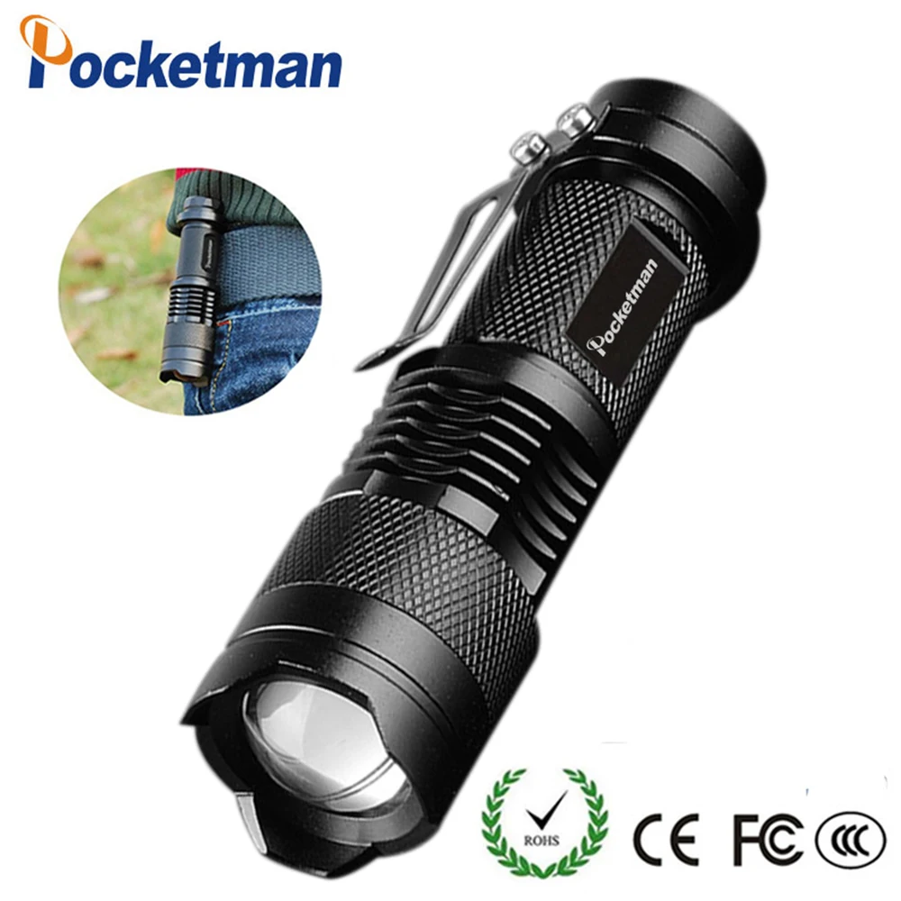 

Mini Powerful Flashligt Q5 Waterproof XP-6 LED Flashlight 3 Modes Zoomable LED Torch penlight free shipping ZK93