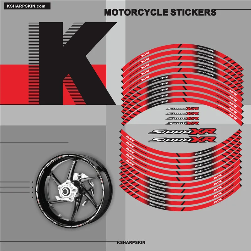 

NEW SALE Motorcycle tyre Sticker inner rim reflective decoration decal For BMW S1000XR
