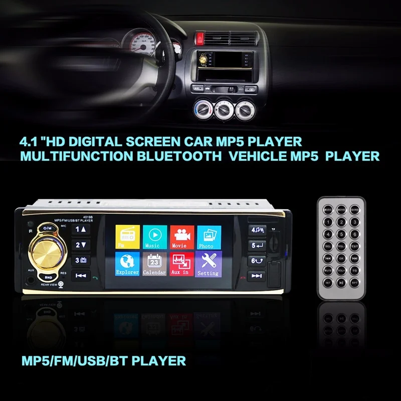 

New 4.1 Inch MP5 MP3 Car Video Player Bluetooth AUX Input Stereo Radio FM USB/TF Card Automobile Electronics
