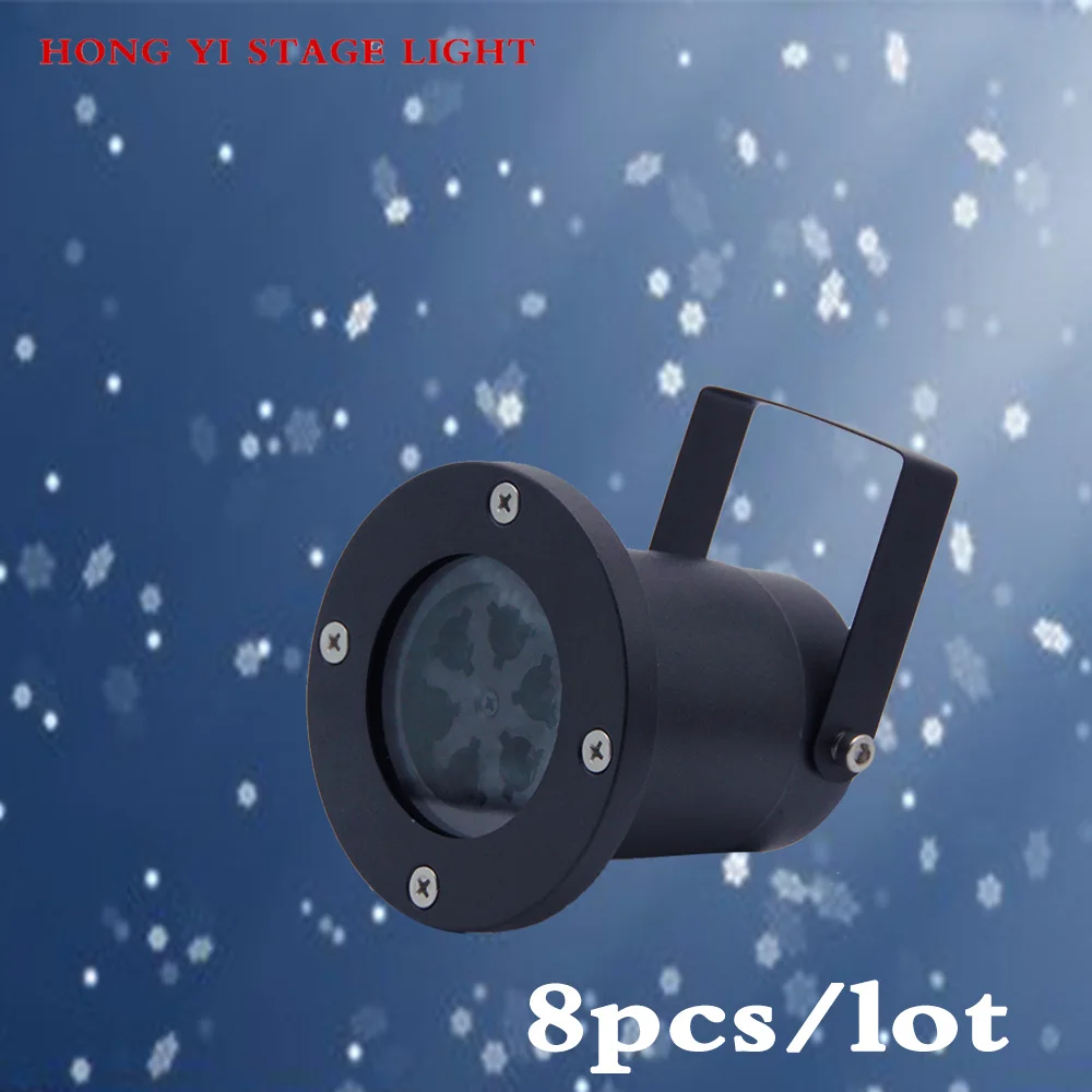 

8pcs/lot Laser Projector Waterproof Moving Snow Snowflake SpotLight Stage Light DJ DMX