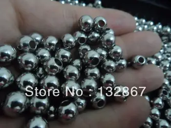 

100pcs 8mm Surgical Stainless Steel loose beads jewelry finding / making in bulk silver Good Quality
