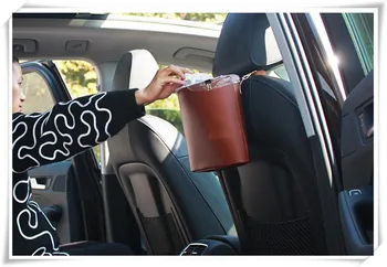 

New Car modified accessories leather garbage bag For Suzuki SX4 SWIFT Alto Liane Grand Vitara Jimny Splash S-cross Car-styling