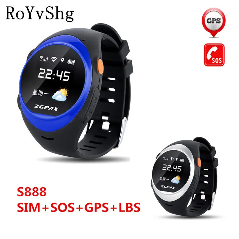 Новые водонепроницаемый телефон gps часы smart watch S888 с сим SOS фунтов Wi Fi Anti сбой