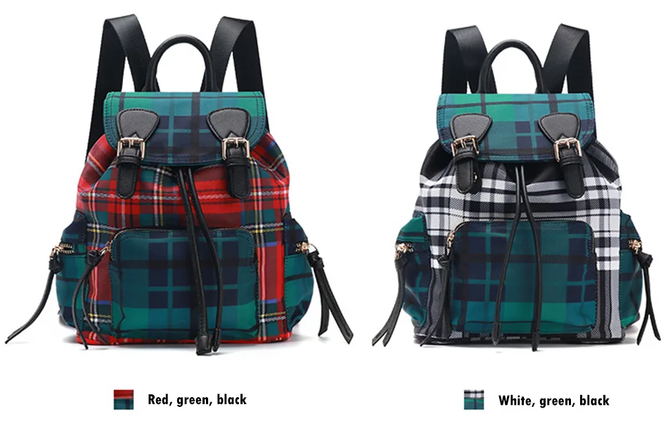 2018 small women Canvas Packpack Chassic Panelled Plaid School Bag for Teenager Girls Variety Shoulder Purse Bagpack Rucksack (4)