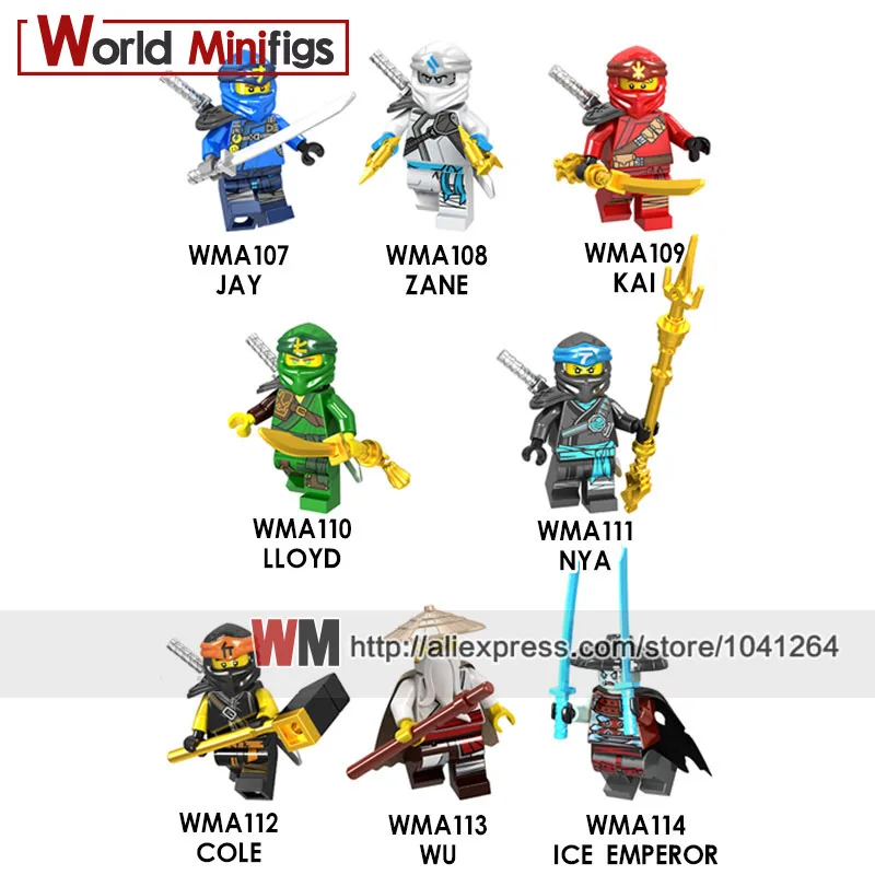 

20PCS/Lot blocks Legoing Ninjagoes Kruncha Nuchal Chokun Nya Wu Overlord Building Blocks bricks Legoings Friend Kids Gift Toys