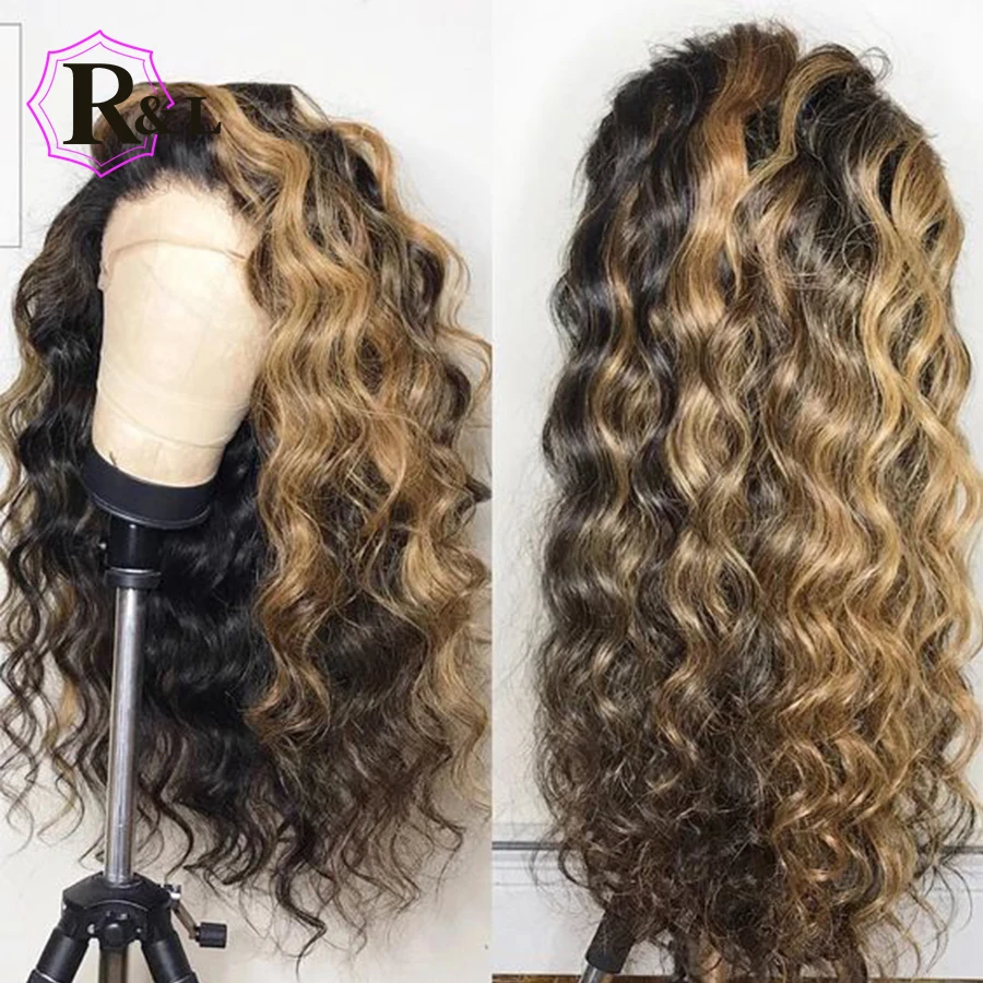 Rulinda Ombre Color Curly Lace Front Human Hair Wigs With Baby