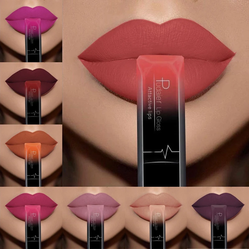

PUDAIER Brand Waterproof Matte Liquid Lipstick Long Lasting Moisturizer Lipgloss Lip Tint Kit Beauty Makeup Cosmetics 17 Colors
