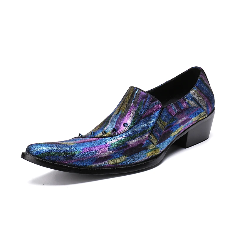 Итальянские Кожаные Мужские модельные свадебные туфли; Разноцветные винтажные туфли с острым носком; chaussure homme; роскошные мужские вечерние