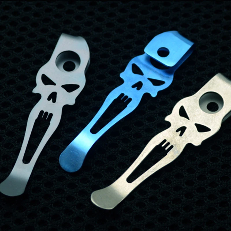 

EDC Knife Back Clip Strider Design Buckle Pocket Clamp TC4 Titanium Knife Clamp with Flashlight K Sheath SNG / SMF Accessories