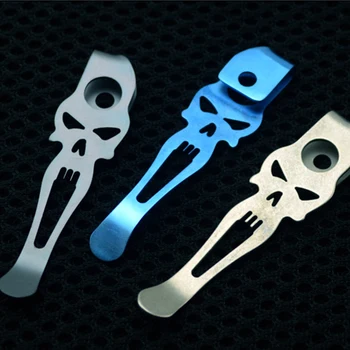

EDC Knife Back Clip Strider Design Buckle Pocket Clamp TC4 Titanium Knife Clamp with Flashlight K Sheath SNG / SMF Accessories
