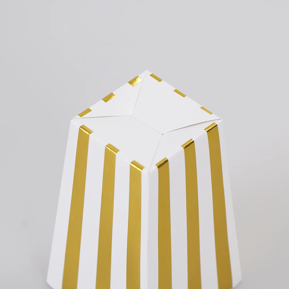 12 шт. Золотые/серебряные жесткие бумажные Мини Вечерние коробки для попкорна, сумки для конфет, конфет, сувениров на свадьбу, день рождения, вечерние столовые приборы