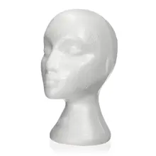 27.5 x 52cm Dummy / mannequin head Female Foam(Polystyrene) Exhibitor for cap, headphones, hair accessories and wigs Woman Ma