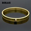 Couple Gold Color Designer Stainless Steel Bangles Crystal Cuff Buckle Love Opening Bracelet For Women Jewelry Pulseiras 1