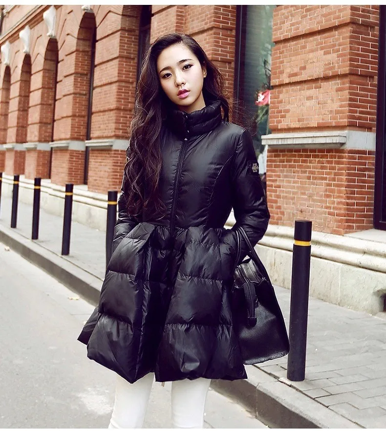 Engayi бренд Для женщин зимние jackect 90% Белая куртка с утиным пухом ультра легкие