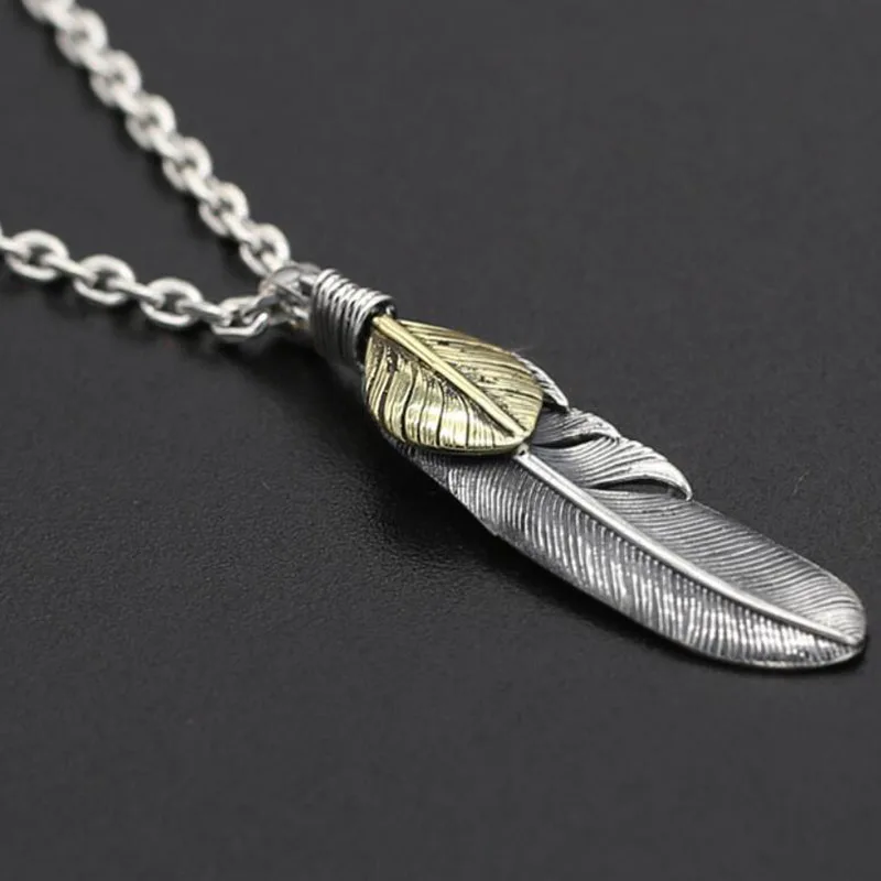 

New Golden eagle feathers pendants 925 silver jewelry for Man's pendant silver 925 fine jewelry GN5