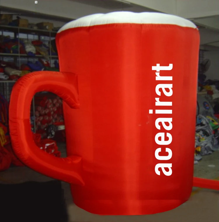 Giant Custpmzied Red Inflatable Coffee Mugs/ Coffee Cup in 2.5m High-in