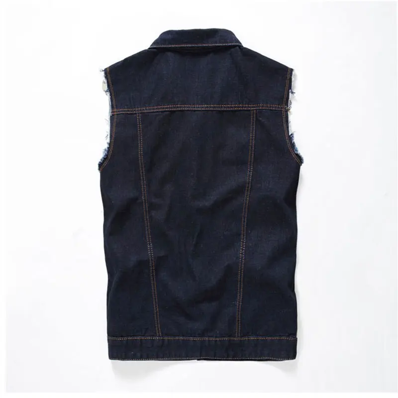 Мужской джинсовый жилет Nice Denim голубой брендовый ковбойский в стиле пэчворк