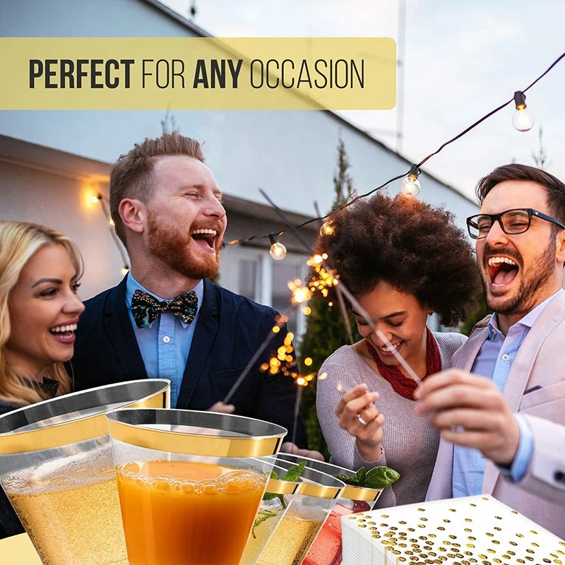 Gold Dot Cocktail Napkins 50 Pack 3 Ply Paper Napkins with Gold Foil Polka Dots Perfect 5