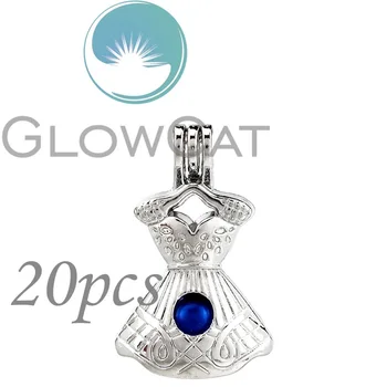 

20x KK881 Women Dress Beads Cage Jewelry Making Perfume Diffuser Aroma Oyster Pearl Cage Locket Pendant