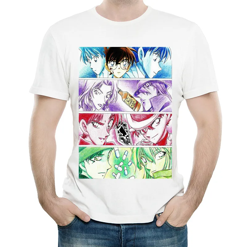 

Anime Detective Conan T Shirt White Color Mens Fashion Short Sleeve Detective Conan T-shirt Tops Tees tshirt Casual T-shirt