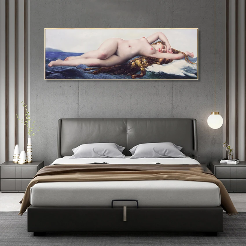 

Canvas Poster Modern Home Decor Print Painting 1 Pcs Renaissance Sexy Naked Girl Wall Artwork Modular Picture For Living Room