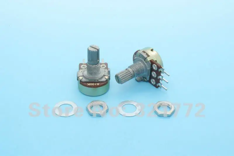 16mm Mini Alpha A100K 100K Audio Taper Potentiometer Pot Knurled Shaft