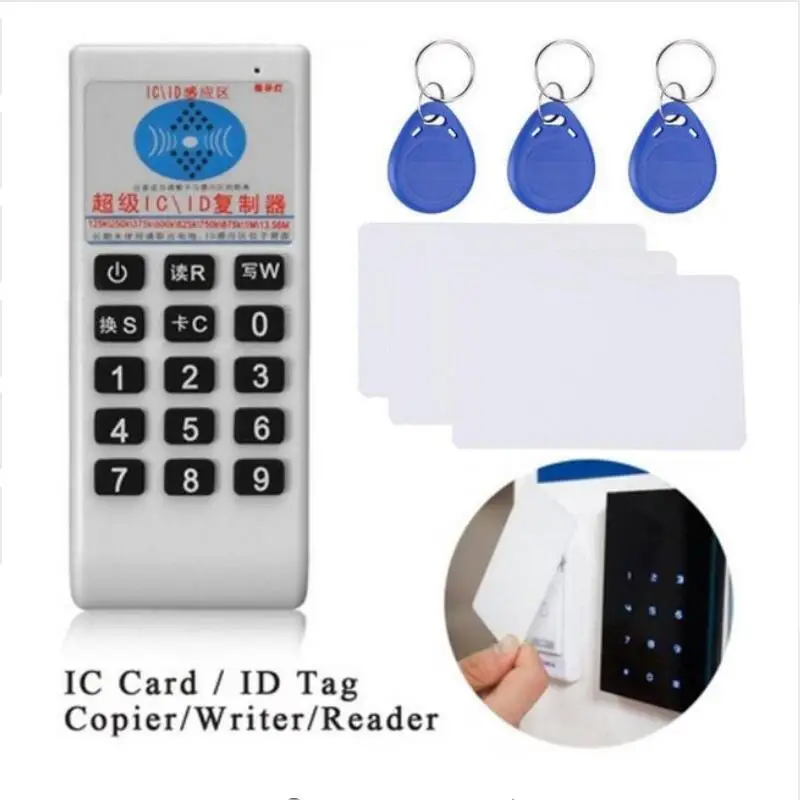 

Handheld ID/IC card reader & writer + 10pcs 125KHZ +10pcs 13.56MHZ cards 125Khz-13.56MHZ Copier Duplicator Cloner RFID NFC