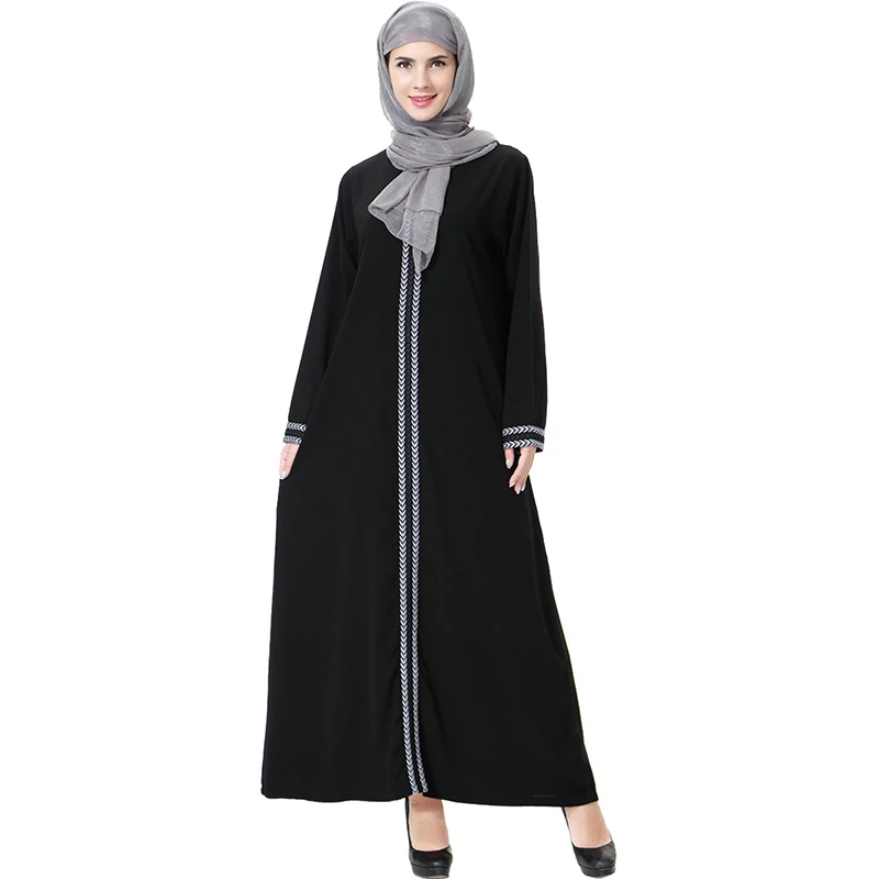 Большие размеры Ближний Восток мода мусульманских взрослых Арабский мусульманский вышивка Абая шить мусульманская одежда платье wj1133