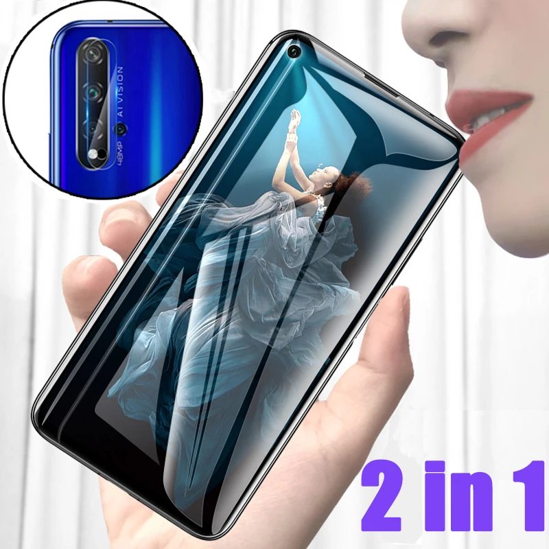 2 в 1 стекло на Honor 20 Защитное для объектива камеры пленка защиты экрана закаленное