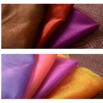 

Double Colored Two Tone Glass Organza Fabric Shiny Soft Light Weight Cloth for Dress Curtain 3 Meter Per Piece