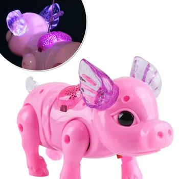 

New Electronic Walking Pig LED Glow Pet Toy For Children Electric Musical Flashing Toy Kids Interactive Toys Christmas Gift