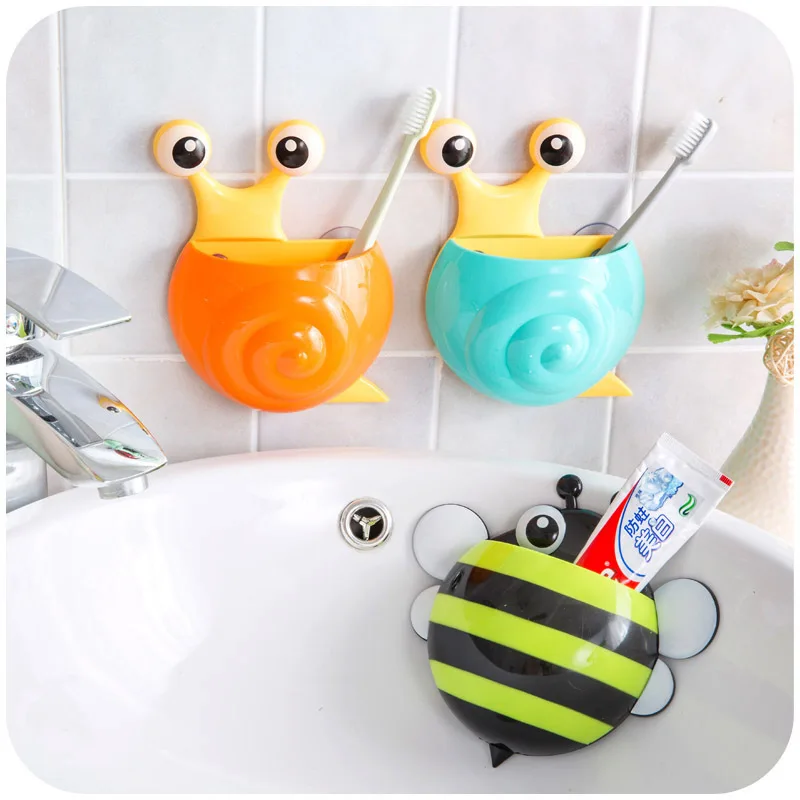 

Cartoon Toothbrush Holder Cute Honeybee Tooth Brush Holder for Bathroom Accessories Toothpaste/ Toothbrush Case Container Sucker