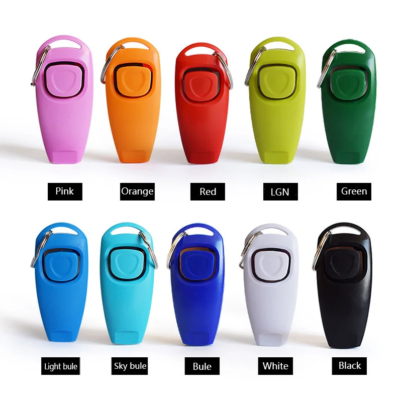 

Dog Training Clickers 2 In 1 Whistle and Clicker Pet Training Tools Set with Wrist Strap for Dogs Cats Birds and Small Animals