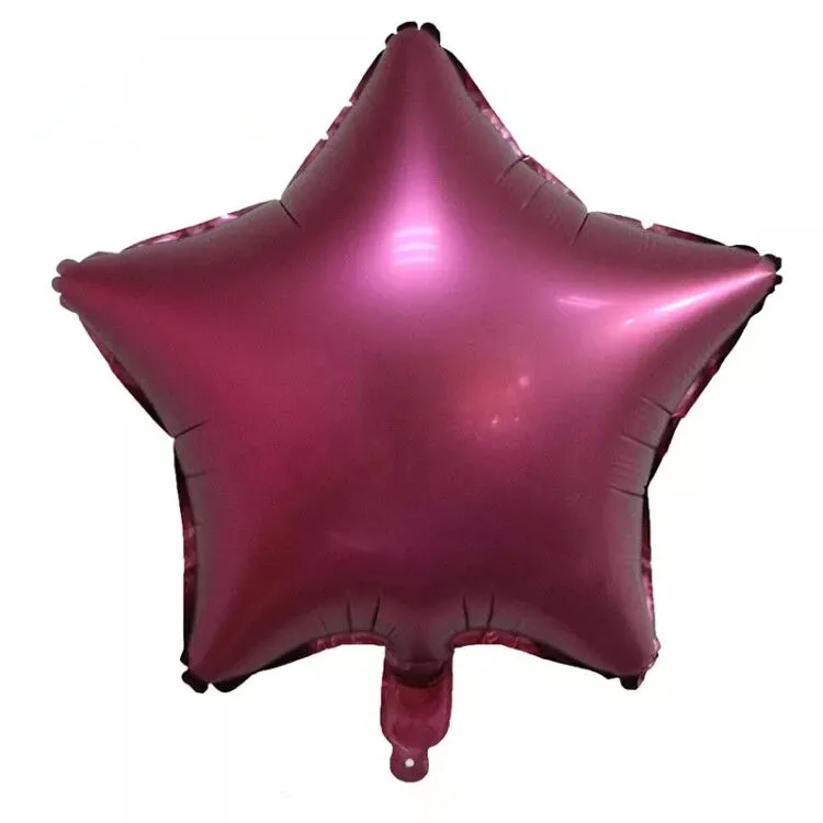 3 шт. 18 дюймов винный красный звезда металлический Свадебный шар декор воздушный шар для вечеринки на день рождения Металл Бургундия Сердце Звезда гелиевый шарик романтический