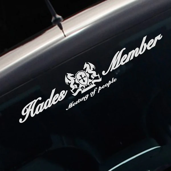

Noizzy Hades Member Ho Dragon Shield Car Sticker Auto Rear Windshield Decal Vinyl Reflective Automobile White Tuning Car Styling