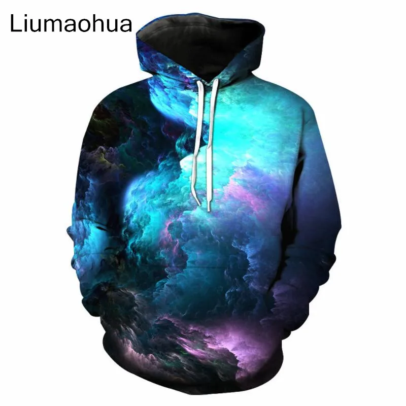 

Liumaohua 2018 New Fashion 3d Hoodies Mens Womens Sweatshirt galaxy Space Print Hoody Sportswear Hoodies free shipping