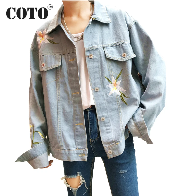 New Fashion Autumn Spring basic jackets for women Flower embroidery jacket coat Female jeans jackets Blue Denim jacket for girls New Fashion Autumn Spring basic jackets for women Flower embroidery jacket coat Female jeans jackets Blue Denim jacket for girls