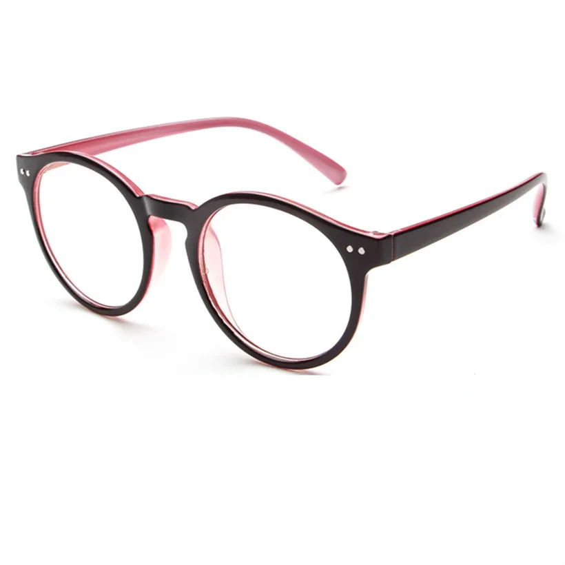 Imwete винтажные круглые очки, оправа для женщин и мужчин, роскошные брендовые дизайнерские очки, женские прозрачные линзы, очки, женские очки - Цвет оправы: Black red