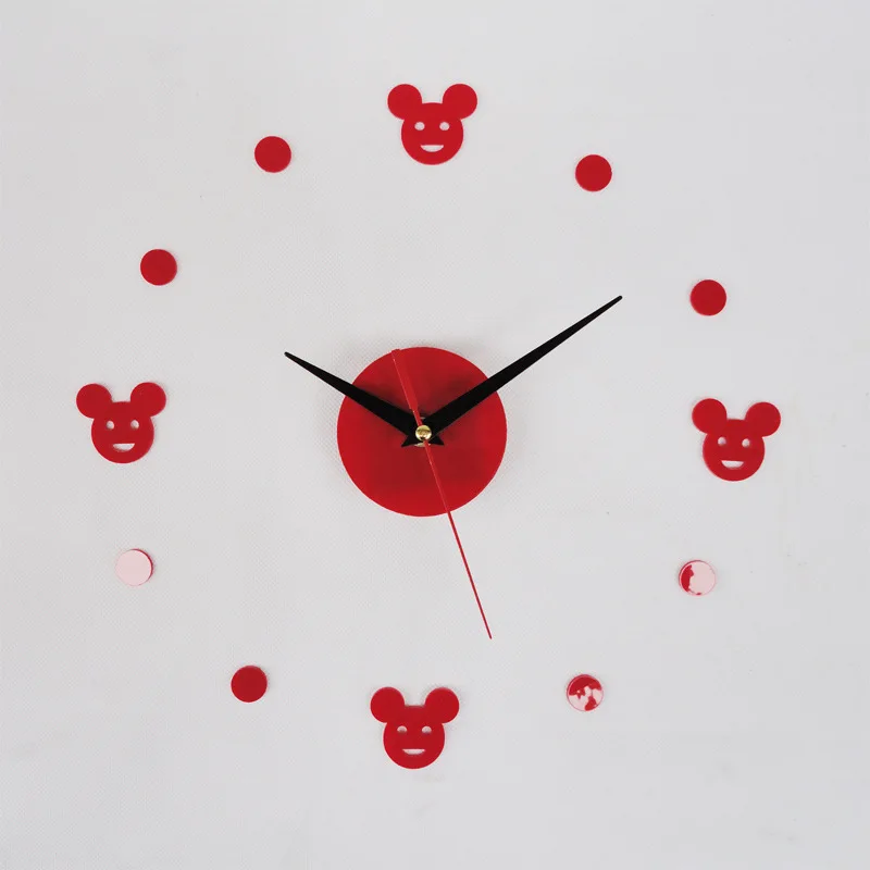 

Acrylic DIY Smily Mickey Digital wall clock , Kids boys girls Bedroom Nursery wall clock mute wall clock