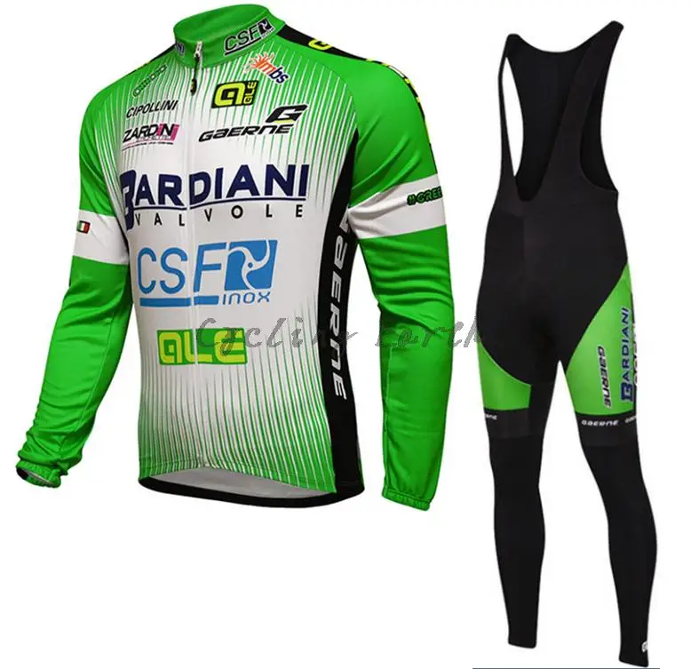 

BARDIANI CSF ALE 2016 long sleeve cycling wear clothes bicycle cycling jersey bib pants set Breathable clothing