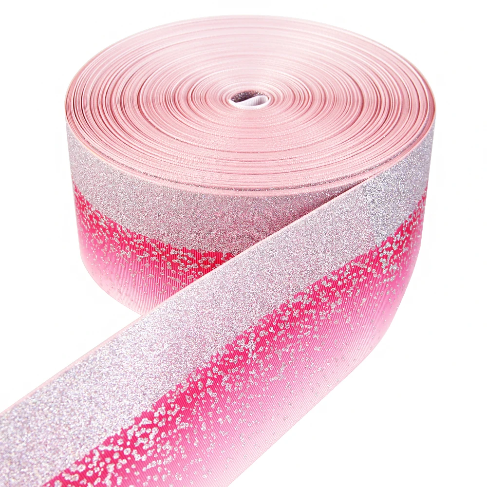 

David accessories 3"75mm glitter printed polyester grosgrain tape ribbon 10yds,DIY handmade materials,wedding gift wrap,10Y59521